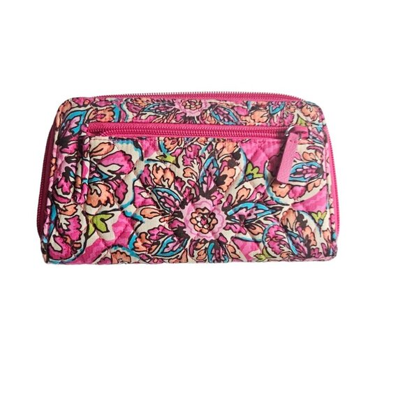 Vera Bradley Floral turnlock dZip Wallet - Pink Holds Your Life & Secrets RDIF - Picture 3 of 9